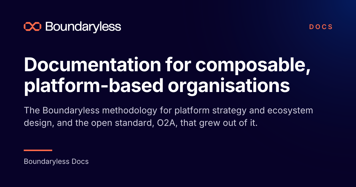 Documentation for composable, platform-based organisations - Boundaryless
